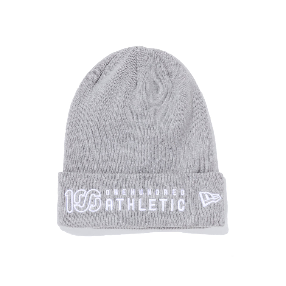 カフニット ONEHUNDRED ATHLETIC ロゴ グレー × ホワイト