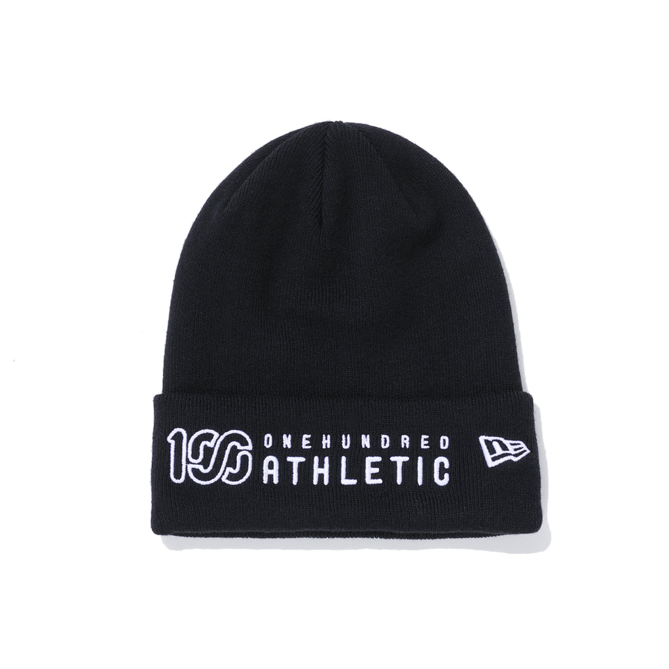 カフニット ONEHUNDRED ATHLETIC ロゴ ブラック × ホワイト