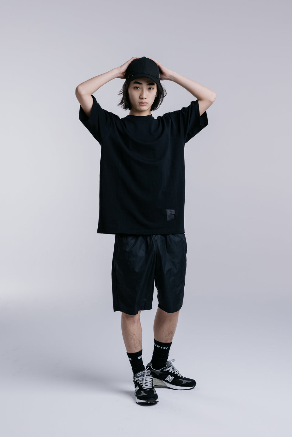 半袖 コットン Tシャツ NEW ERA BLACK LABEL リラックスフィット ブラック