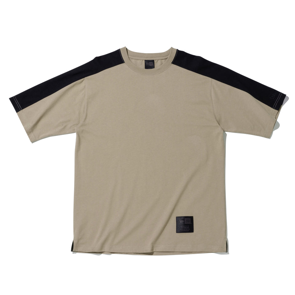 半袖 パネルド コットン Tシャツ NEW ERA BLACK LABEL ペールカーキ