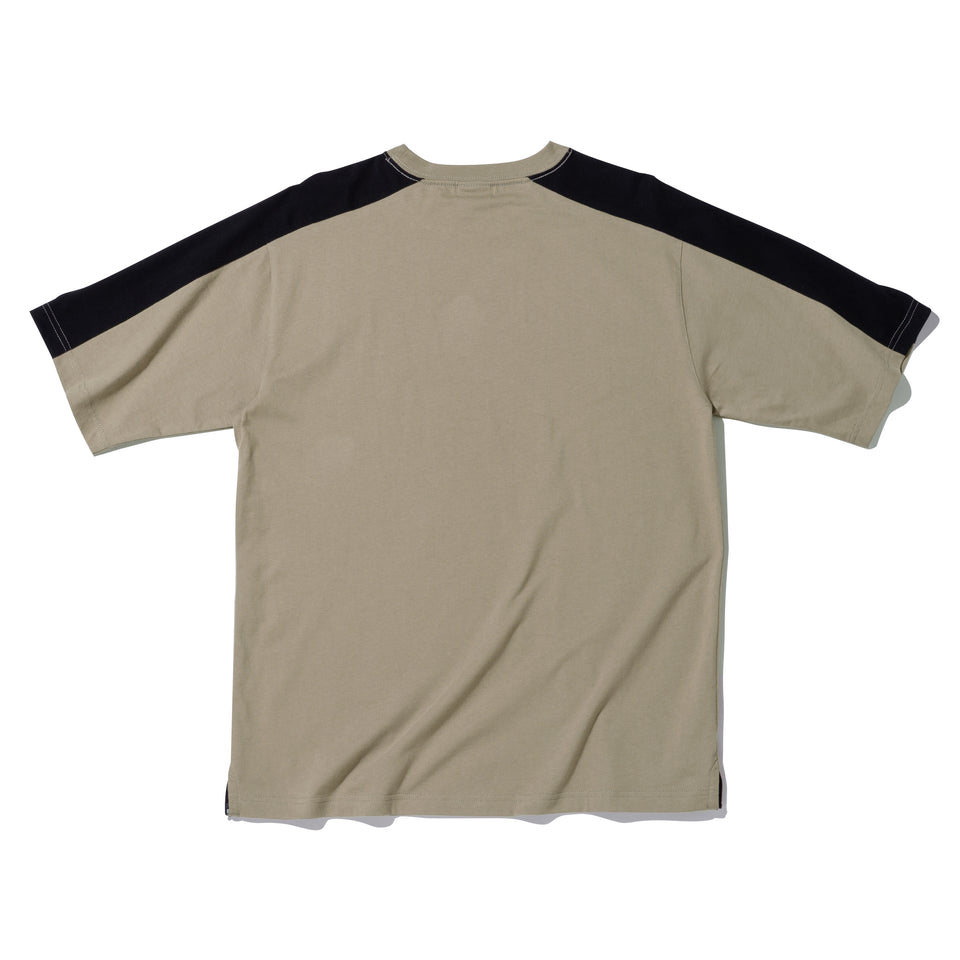 半袖 パネルド コットン Tシャツ NEW ERA BLACK LABEL ペールカーキ