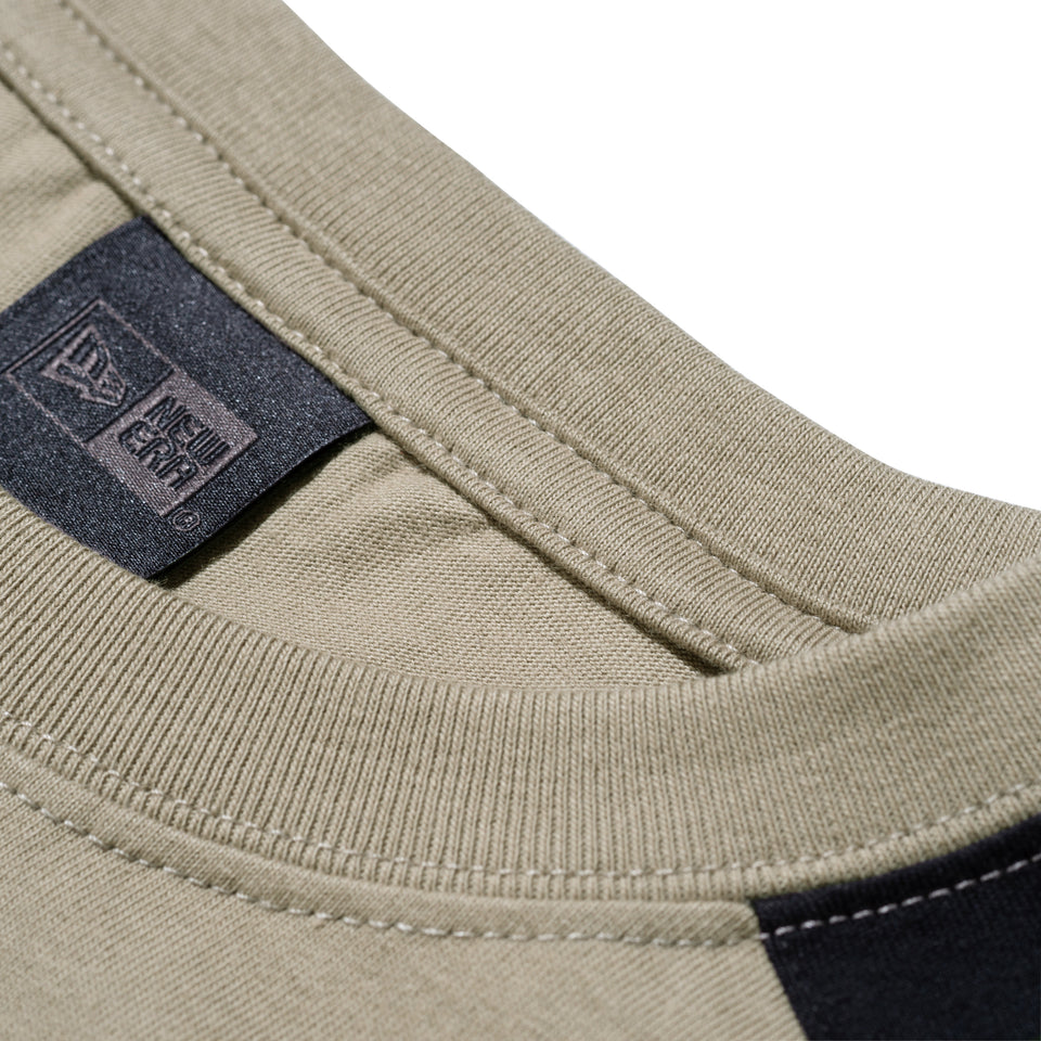 半袖 パネルド コットン Tシャツ NEW ERA BLACK LABEL ペールカーキ
