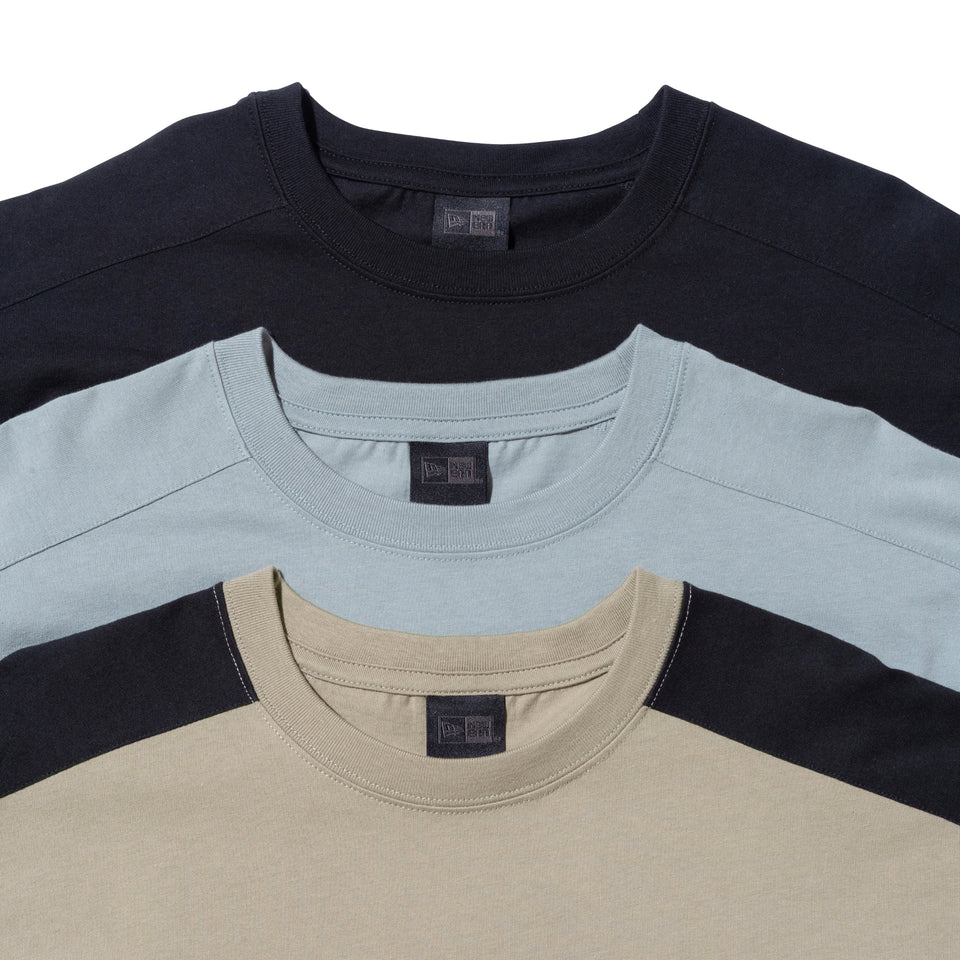 半袖 パネルド コットン Tシャツ NEW ERA BLACK LABEL ブラック