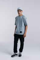 オーバーサイズド 半袖 コットン Tシャツ NEW ERA BLACK LABEL セージグリーン