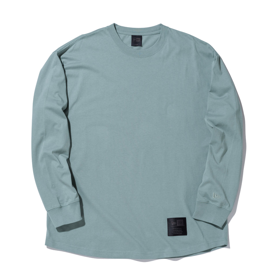 オーバーサイズド 長袖 コットン Tシャツ NEW ERA BLACK LABEL セージグリーン