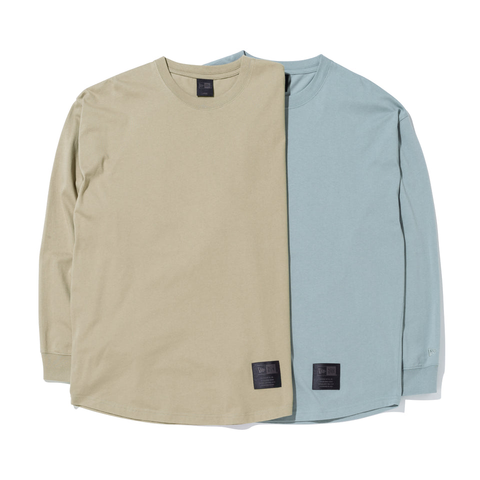 オーバーサイズド 長袖 コットン Tシャツ NEW ERA BLACK LABEL ペールカーキ