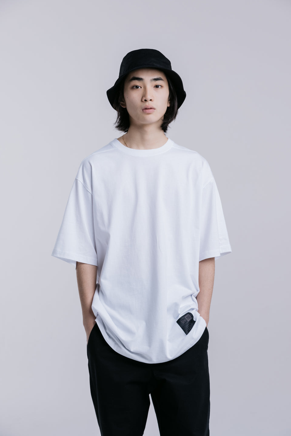 半袖 ルーズフィット コットン Tシャツ NEW ERA BLACK LABEL ホワイト