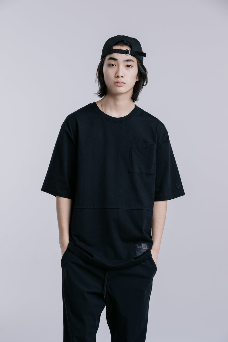 半袖 ダブルポケット コットン Tシャツ NEW ERA BLACK LABEL ブラック