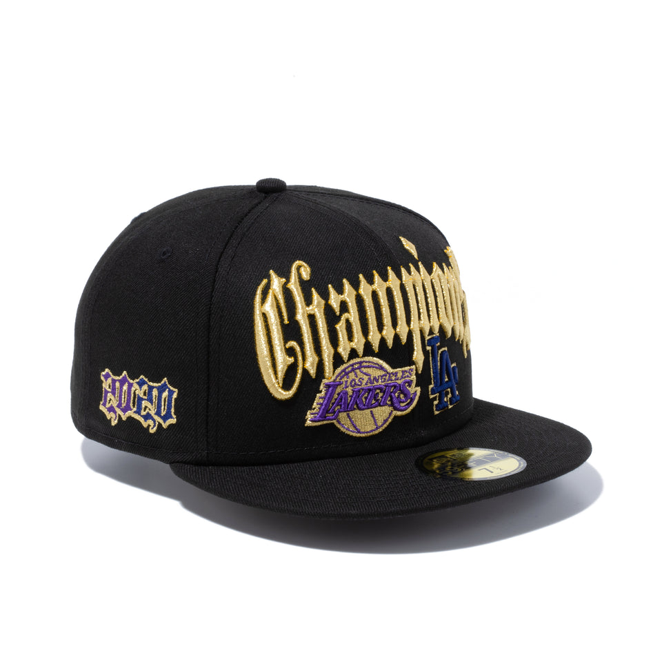 59FIFTY 2020 CHAMPIONS ロサンゼルス・ドジャース ロサンゼルス・レイカーズ ブラック
