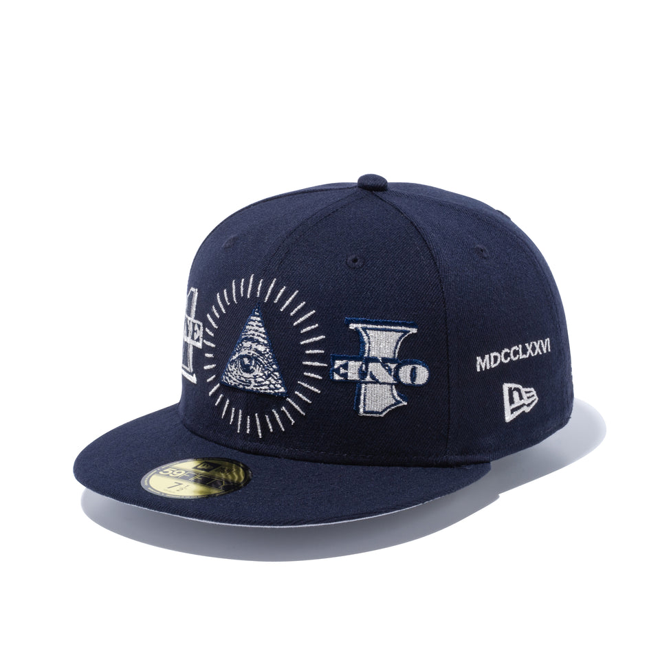 59FIFTY ダラー オールオーバー エンブロイダリー ネイビー × メタリックシルバー