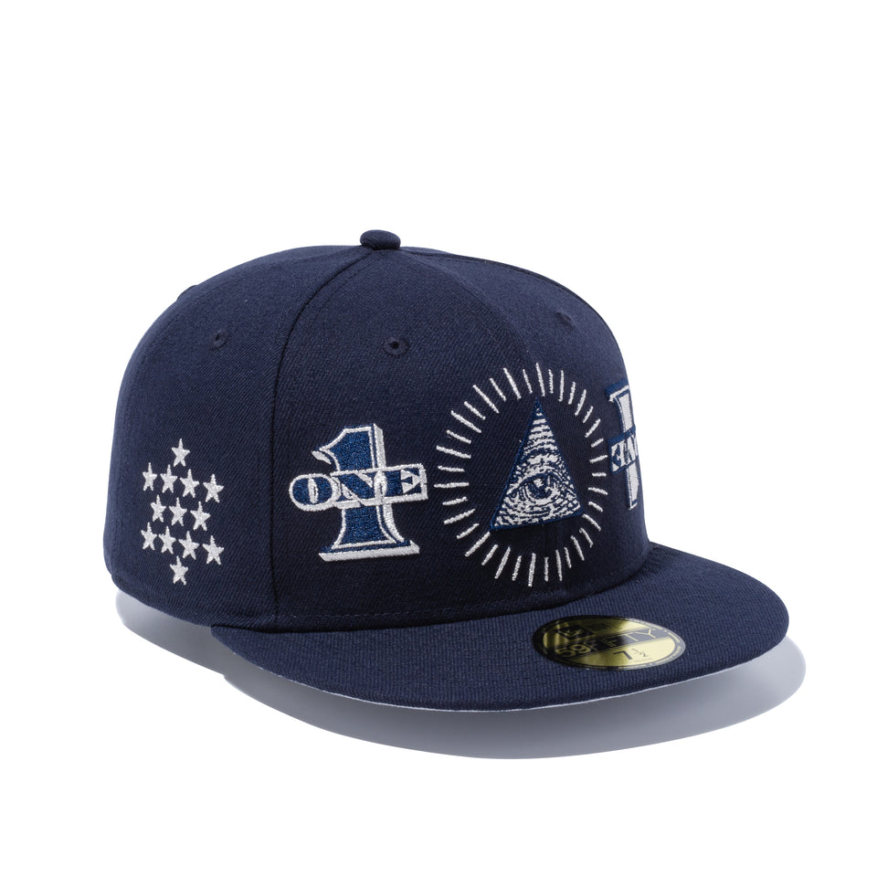 59FIFTY ダラー オールオーバー エンブロイダリー ネイビー × メタリックシルバー