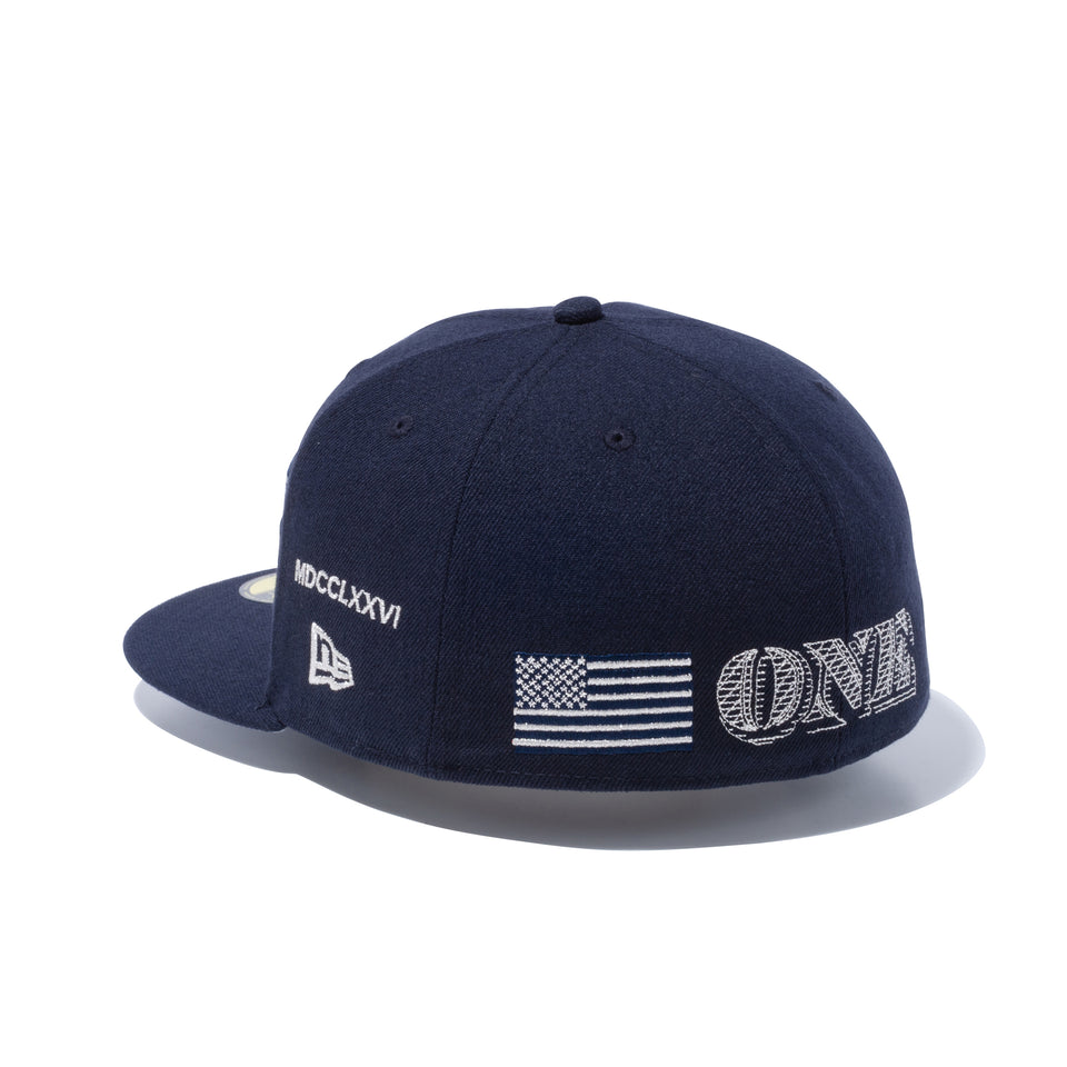 59FIFTY ダラー オールオーバー エンブロイダリー ネイビー × メタリックシルバー