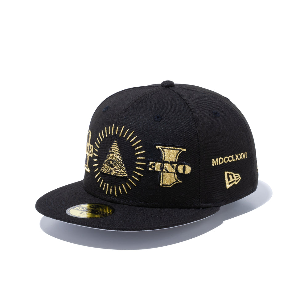 59FIFTY ダラー オールオーバー エンブロイダリー ブラック × メタリックゴールド