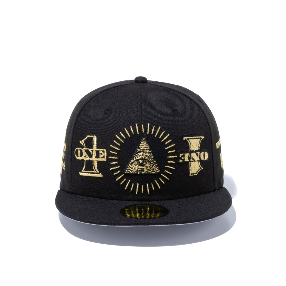 59FIFTY ダラー オールオーバー エンブロイダリー ブラック × メタリックゴールド