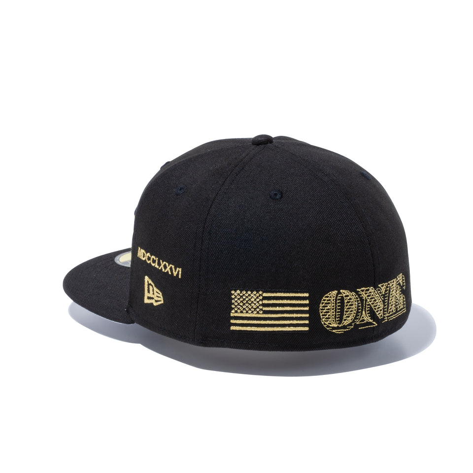 59FIFTY ダラー オールオーバー エンブロイダリー ブラック × メタリックゴールド