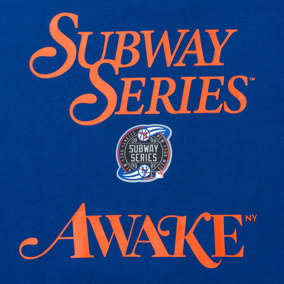裏起毛 スウェット プルオーバーフーディー AWAKE NY ニューヨーク・メッツ サブウェイシリーズ ロイヤル