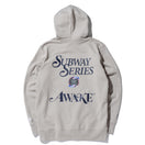 裏起毛 スウェット プルオーバーフーディー AWAKE NY ニューヨーク・ヤンキース サブウェイシリーズ グレー