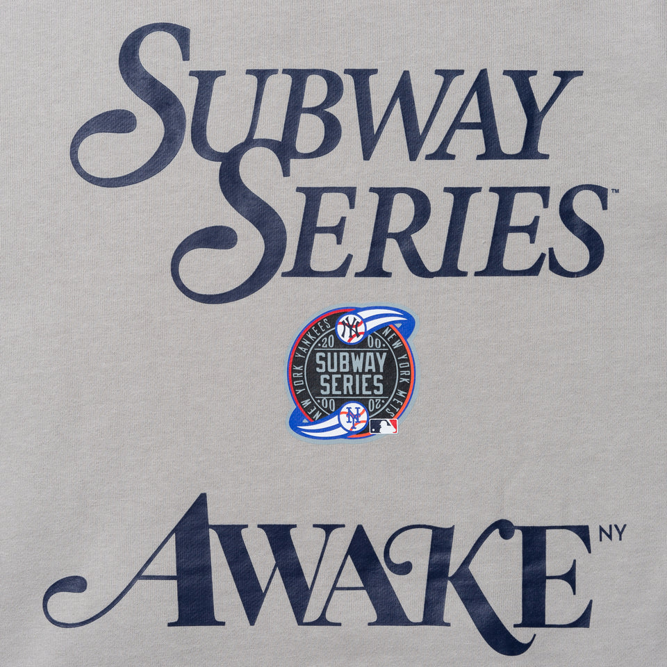 裏起毛 スウェット プルオーバーフーディー AWAKE NY ニューヨーク・ヤンキース サブウェイシリーズ グレー