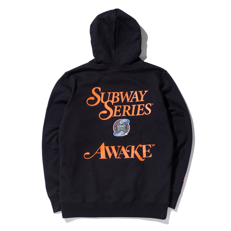 裏起毛 スウェット プルオーバーフーディー AWAKE NY ニューヨーク・メッツ サブウェイシリーズ ブラック