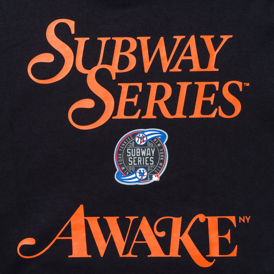 裏起毛 スウェット プルオーバーフーディー AWAKE NY ニューヨーク・メッツ サブウェイシリーズ ブラック