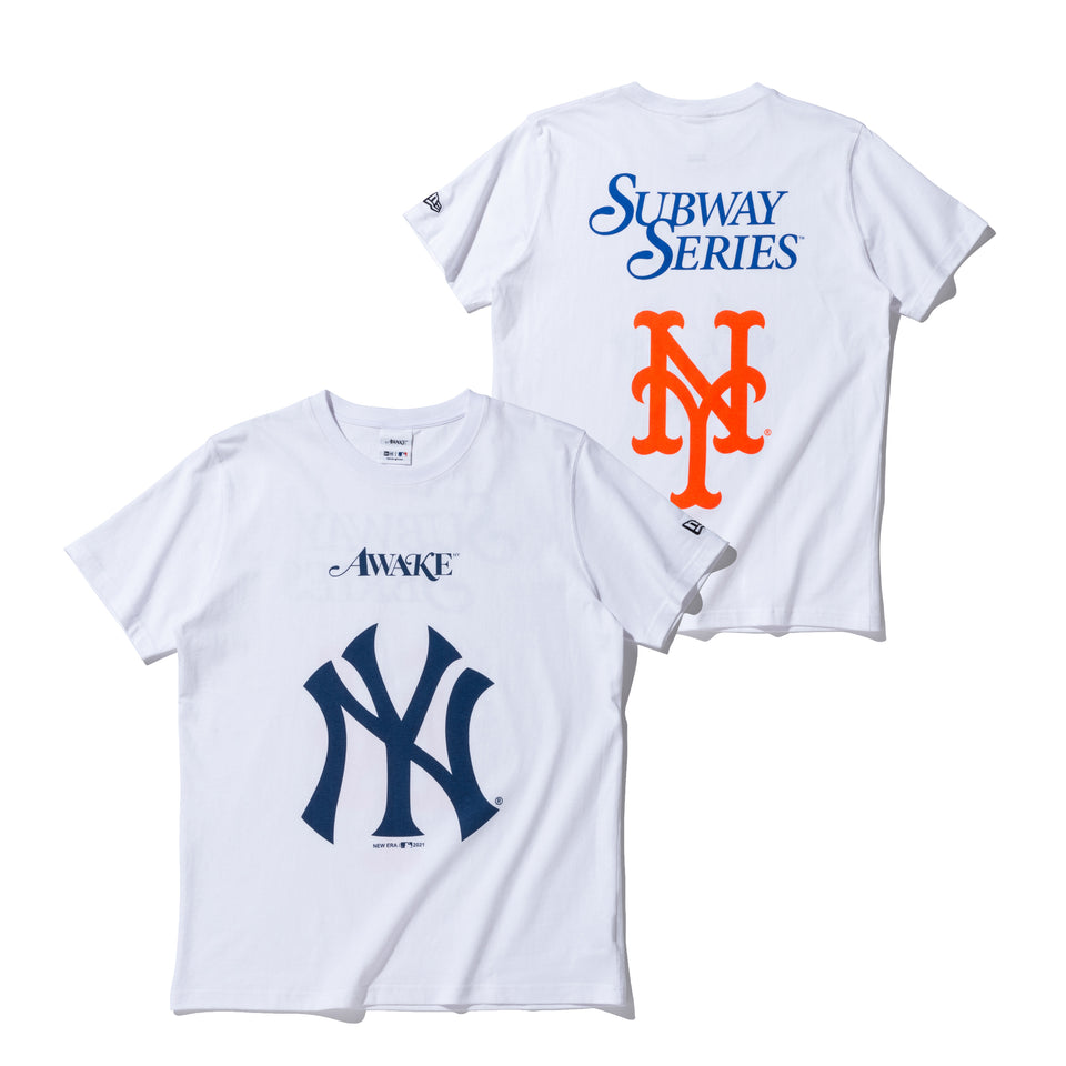 半袖 コットン Tシャツ AWAKE NY ニューヨーク・ヤンキース ニューヨーク・メッツ サブウェイシリーズ ホワイト