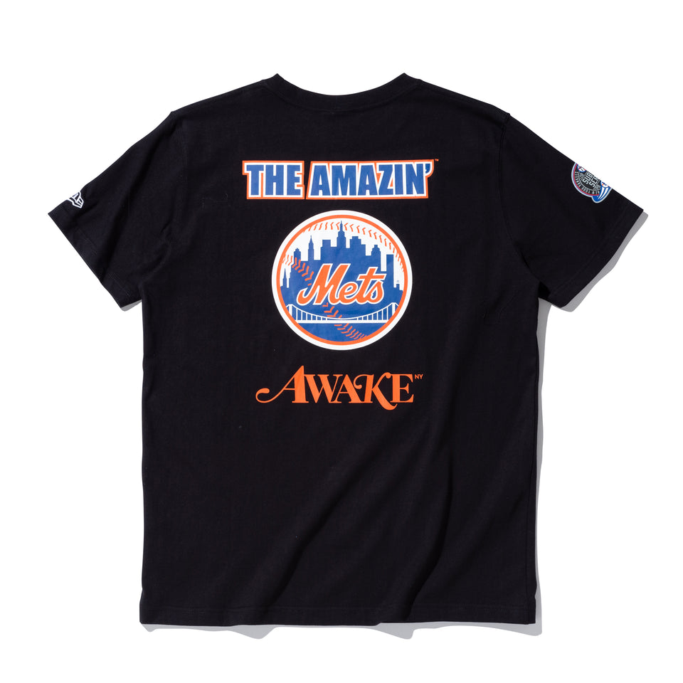 半袖 コットン Tシャツ AWAKE NY ニューヨーク・メッツ サブウェイシリーズ ブラック