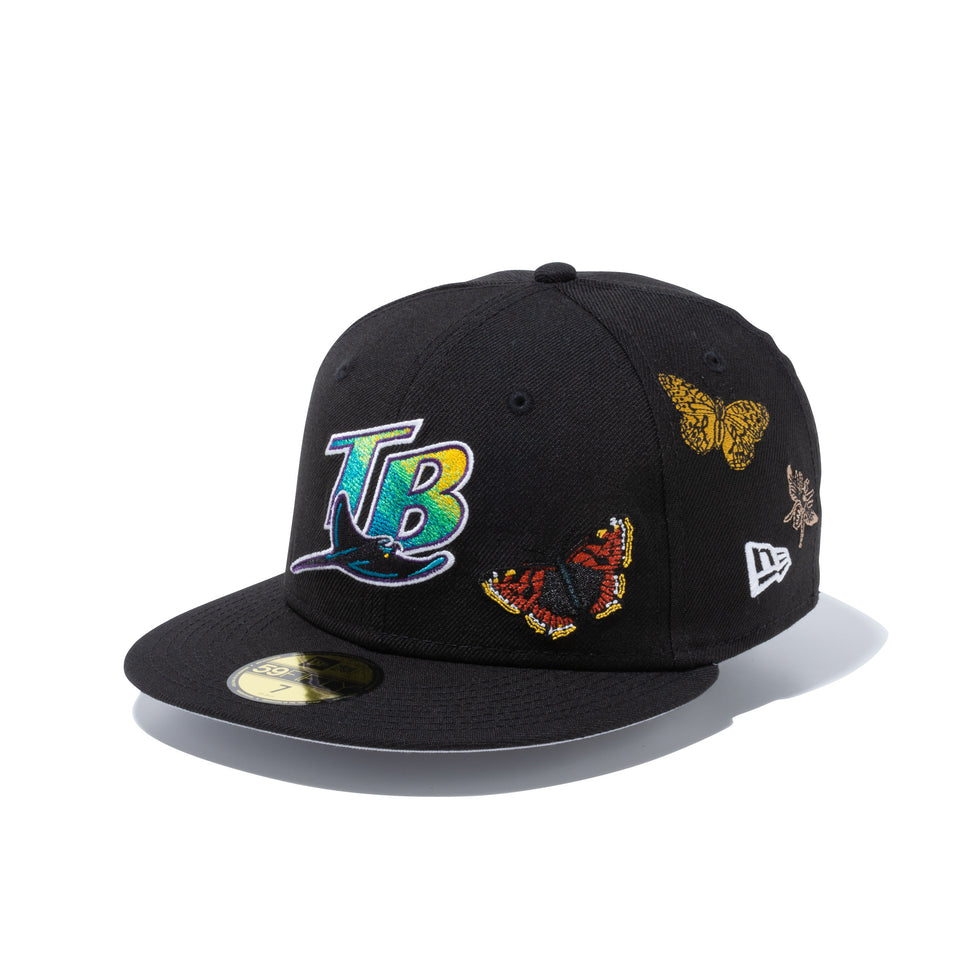 59FIFTY Felt クーパーズタウン タンパベイ・レイズ Butterfly Garden グレーアンダーバイザー - 12849886-700| NEW ERA ニューエラ公式オンラインストア