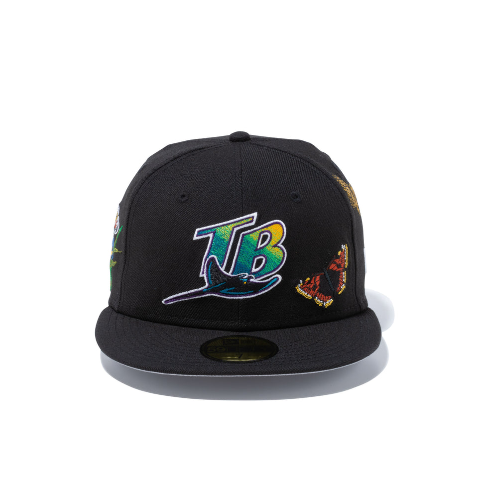 59FIFTY Felt クーパーズタウン タンパベイ・レイズ Butterfly Garden グレーアンダーバイザー - 12849886-700| NEW ERA ニューエラ公式オンラインストア
