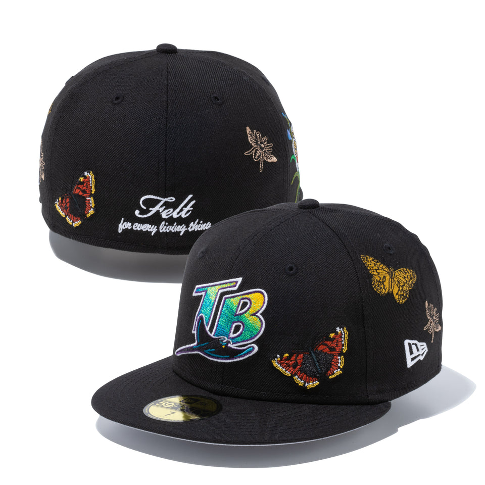 59FIFTY Felt クーパーズタウン タンパベイ・レイズ Butterfly Garden グレーアンダーバイザー - 12849886-700| NEW ERA ニューエラ公式オンラインストア