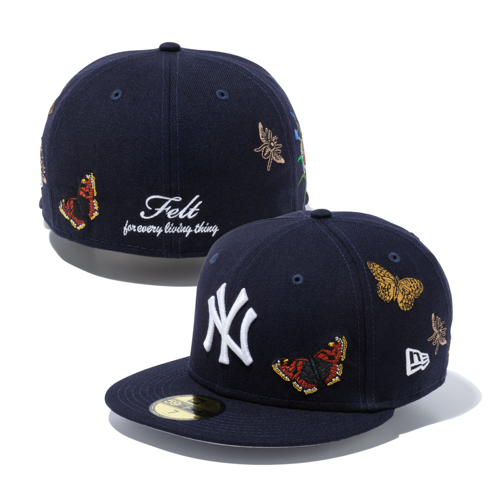 59FIFTY Felt ニューヨーク・ヤンキース Butterfly Garden グレーアンダーバイザー - 12849888-700| NEW ERA ニューエラ公式オンラインストア