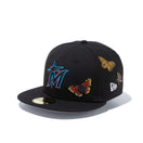 59FIFTY Felt マイアミ・マーリンズ Butterfly Garden グレーアンダーバイザー - 12849890-700| NEW ERA ニューエラ公式オンラインストア