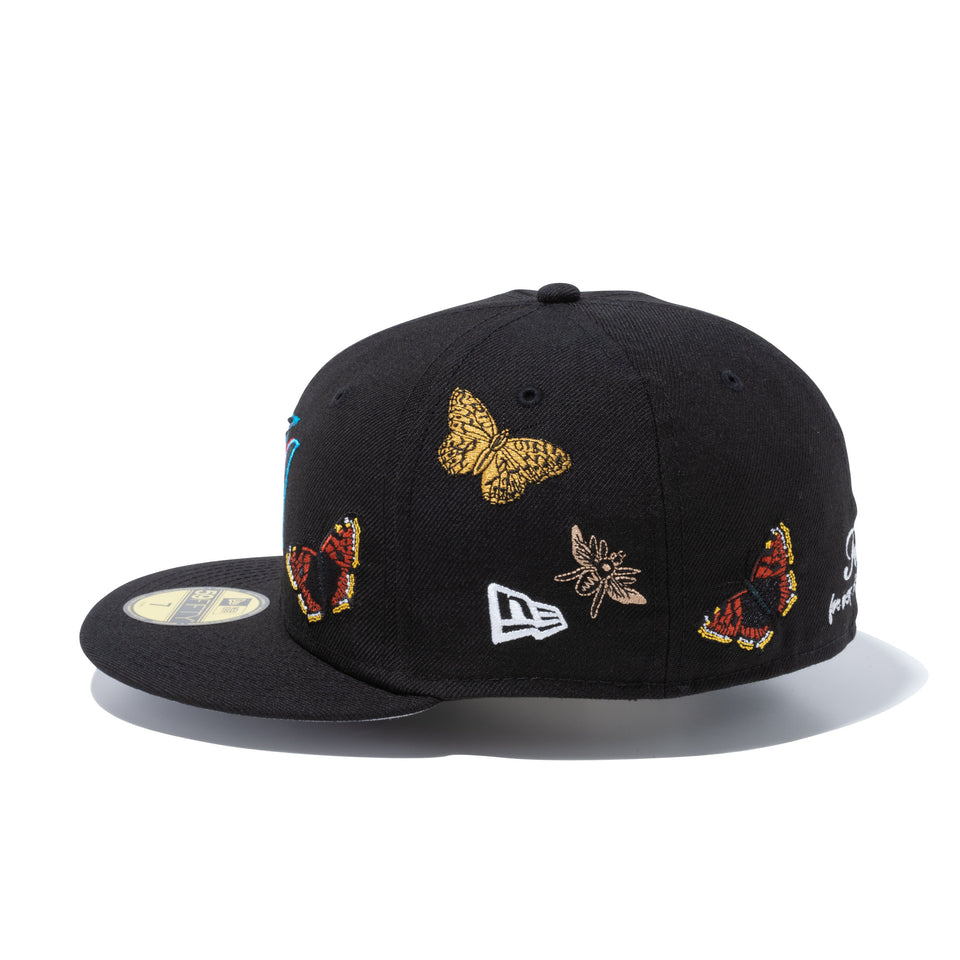 59FIFTY Felt マイアミ・マーリンズ Butterfly Garden グレーアンダーバイザー - 12849890-700| NEW ERA ニューエラ公式オンラインストア