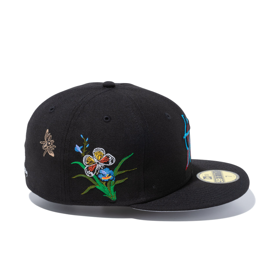 59FIFTY Felt マイアミ・マーリンズ Butterfly Garden グレーアンダーバイザー - 12849890-700| NEW ERA ニューエラ公式オンラインストア