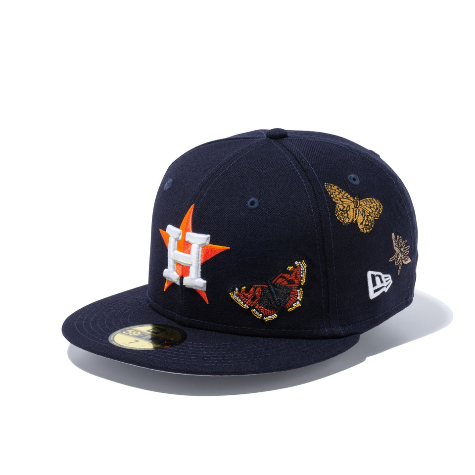 59FIFTY Felt ヒューストン・アストロズ Butterfly Garden グレーアンダーバイザー - 12849891-700| NEW ERA ニューエラ公式オンラインストア