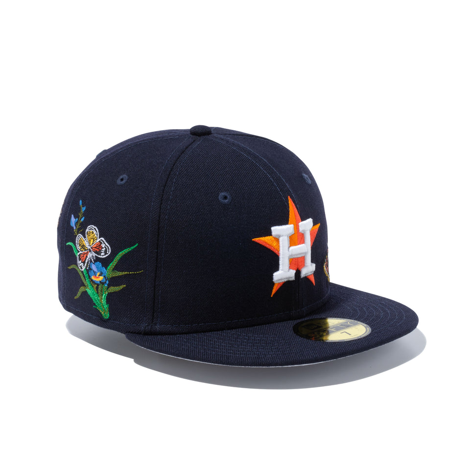 59FIFTY Felt ヒューストン・アストロズ Butterfly Garden グレーアンダーバイザー - 12849891-700| NEW ERA ニューエラ公式オンラインストア
