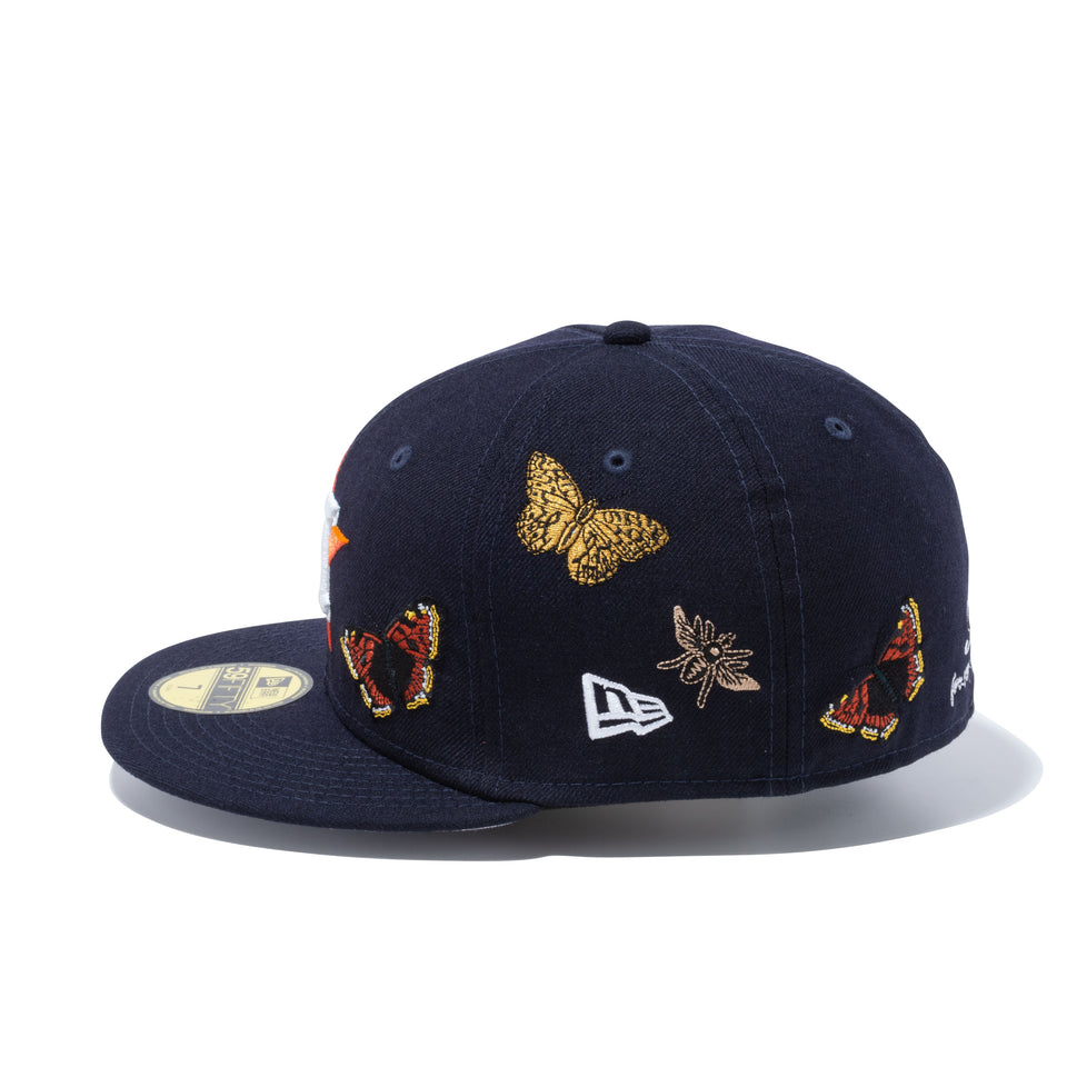 59FIFTY Felt ヒューストン・アストロズ Butterfly Garden グレーアンダーバイザー - 12849891-700| NEW ERA ニューエラ公式オンラインストア