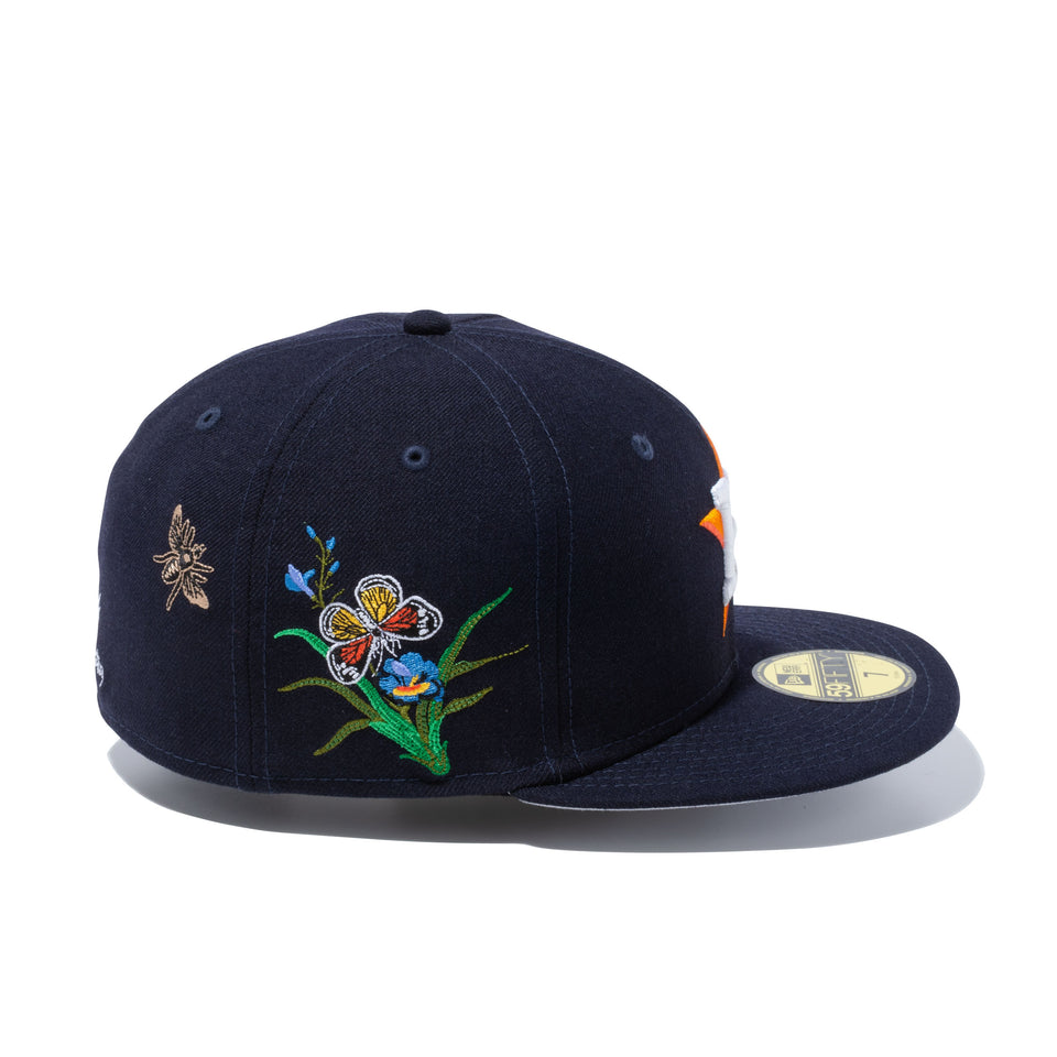 59FIFTY Felt ヒューストン・アストロズ Butterfly Garden グレーアンダーバイザー - 12849891-700| NEW ERA ニューエラ公式オンラインストア