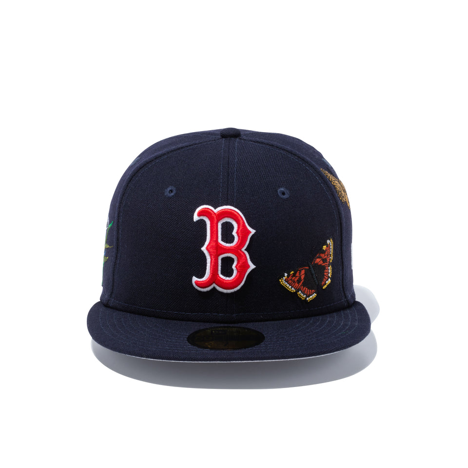 59FIFTY Felt ボストン・レッドソックス Butterfly Garden グレーアンダーバイザー - 12849892-700| NEW ERA ニューエラ公式オンラインストア