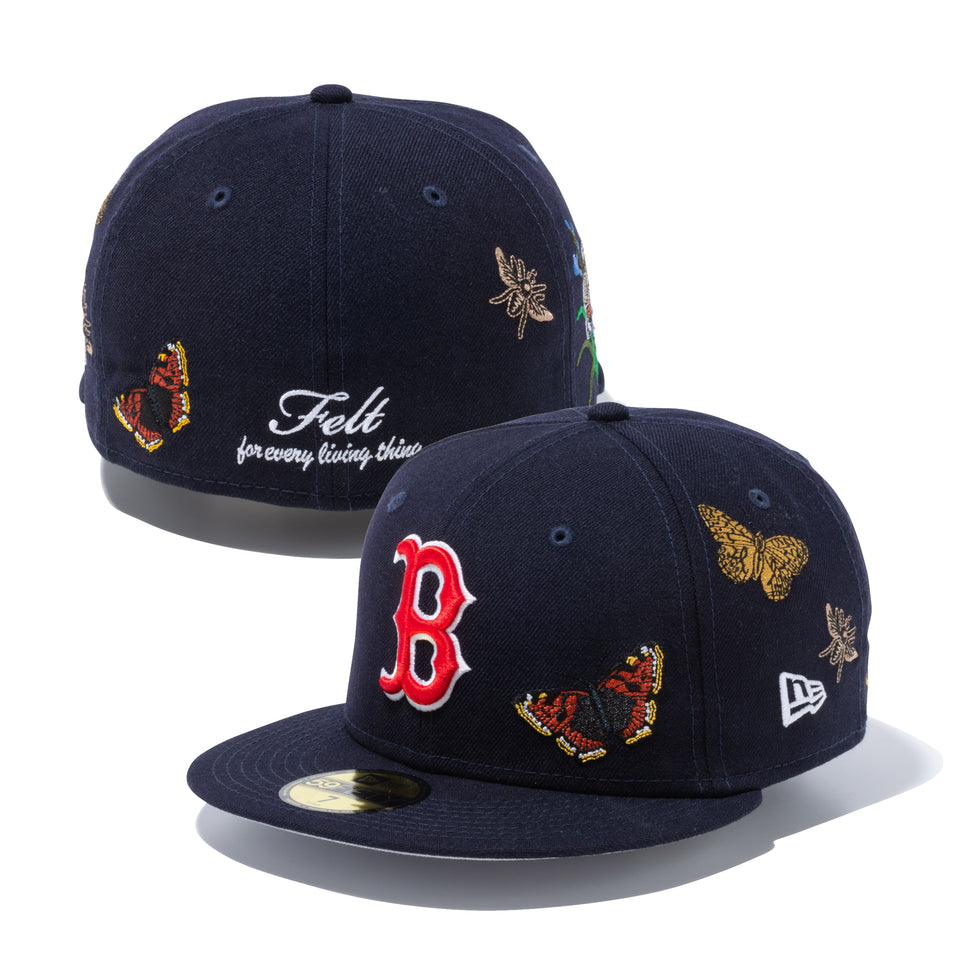 59FIFTY Felt ボストン・レッドソックス Butterfly Garden グレーアンダーバイザー - 12849892-700| NEW ERA ニューエラ公式オンラインストア