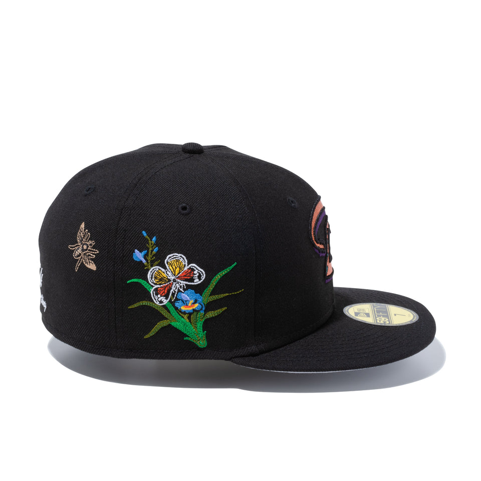 59FIFTY Felt クーパーズタウン アリゾナ・ダイヤモンドバックス Butterfly Garden グレーアンダーバイザー
