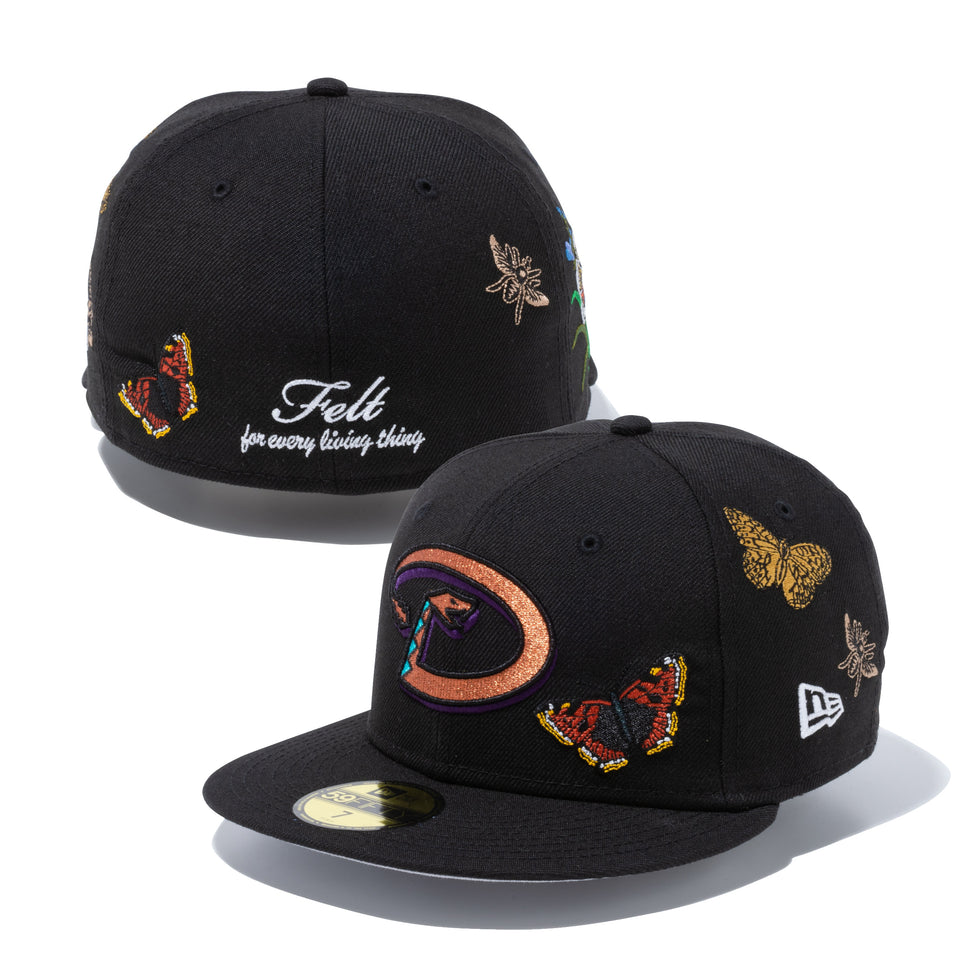 59FIFTY Felt クーパーズタウン アリゾナ・ダイヤモンドバックス Butterfly Garden グレーアンダーバイザー - 12849893-700| NEW ERA ニューエラ公式オンラインストア
