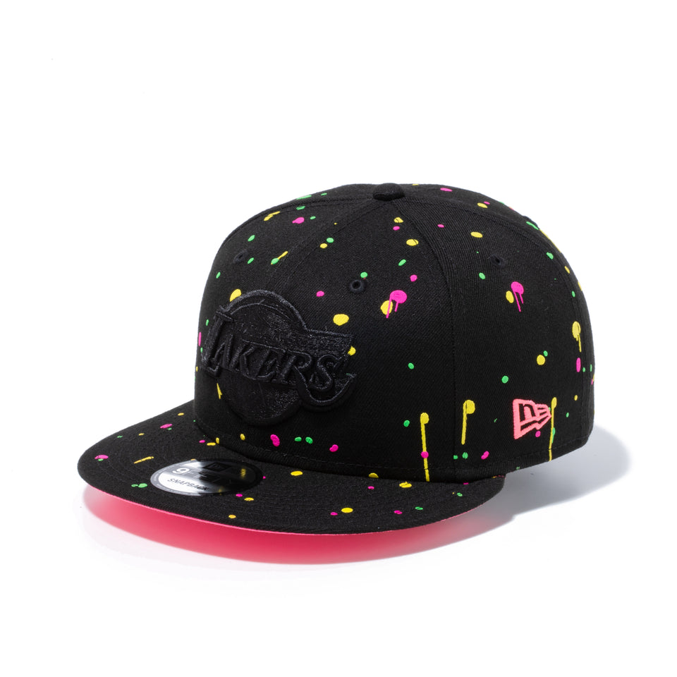 9FIFTY Neon Splatter ロサンゼルス・レイカーズ ブラック ピンクアンダーバイザー