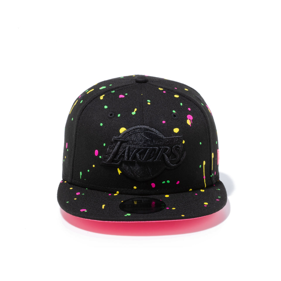 9FIFTY Neon Splatter ロサンゼルス・レイカーズ ブラック ピンクアンダーバイザー