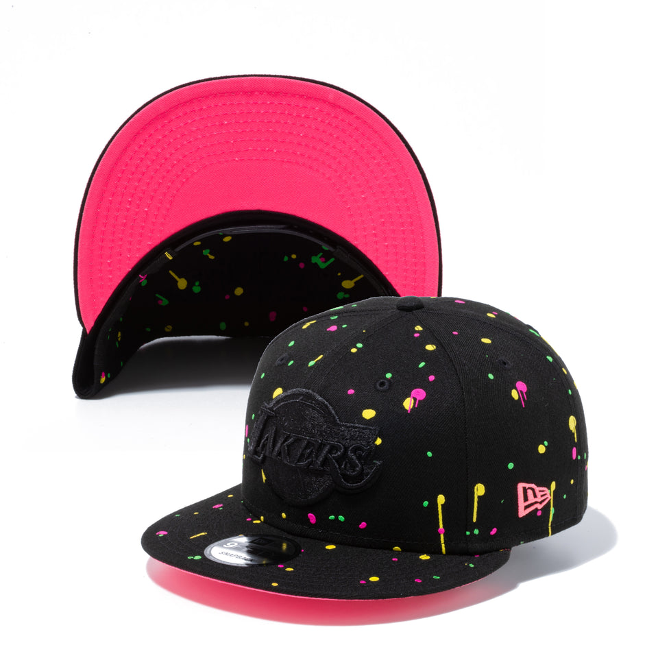 9FIFTY Neon Splatter ロサンゼルス・レイカーズ ブラック ピンクアンダーバイザー