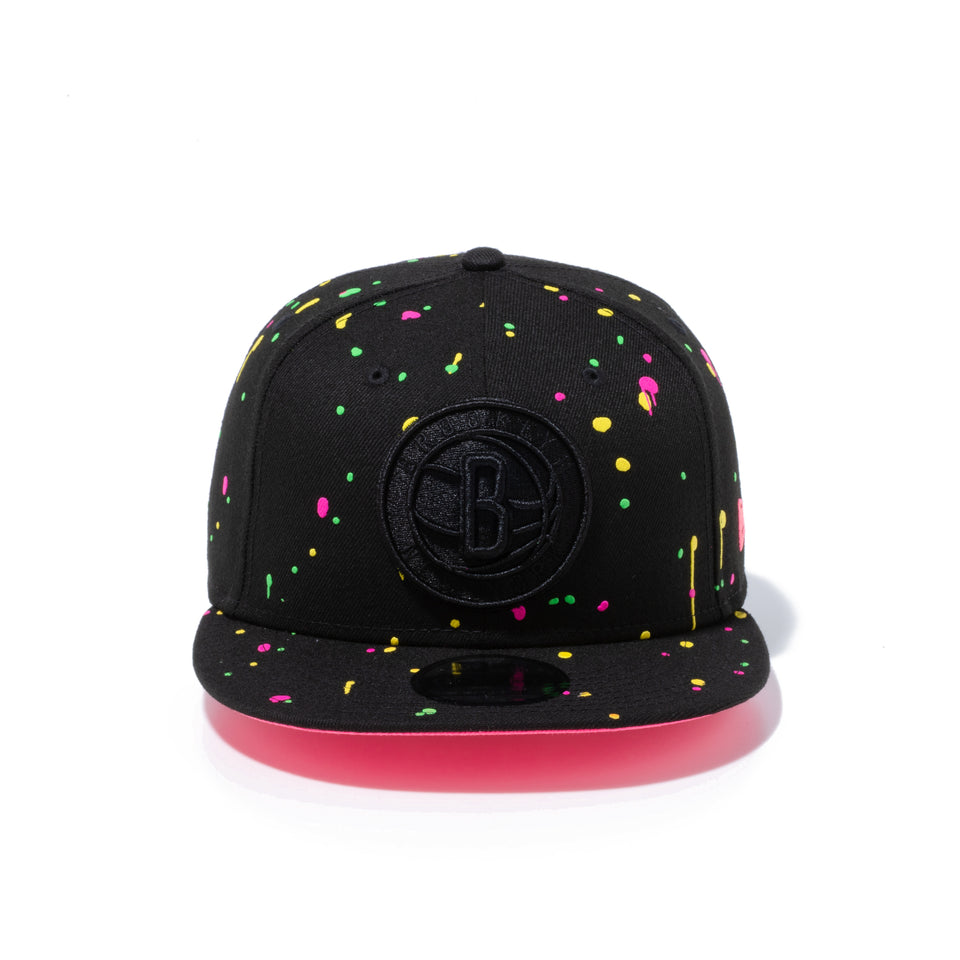 9FIFTY Neon Splatter ブルックリン・ネッツ ブラック ピンクアンダーバイザー
