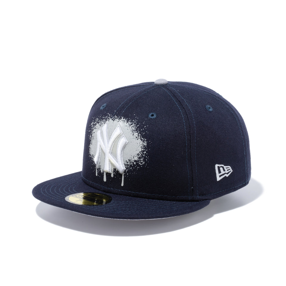 59FIFTY MLB Dripping Paint ニューヨーク・ヤンキース グレーアンダーバイザー