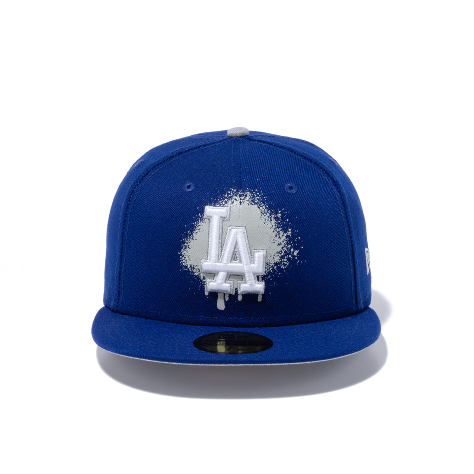 59FIFTY MLB Dripping Paint ロサンゼルス・ドジャース グレーアンダーバイザー