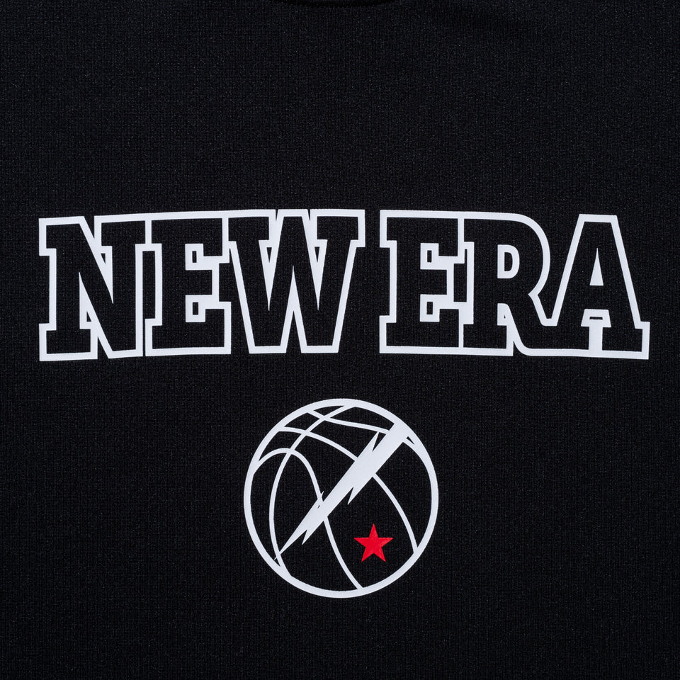 半袖 テック Tシャツ NEW ERA サンダーロゴ バスケットボール ブラック【NEW ERA BASKETBALL】