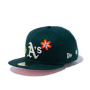 59FIFTY Chain Stitch Floral オークランド・アスレチックス ピンクアンダーバイザー
