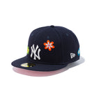 59FIFTY Chain Stitch Floral ニューヨーク・ヤンキース ピンクアンダーバイザー